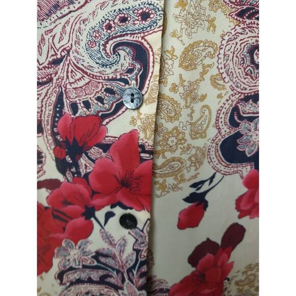 Sag Harbor Semi Sheer Long Sleeve V Neck Collared Paisley Floral Blouse. Size 14 - Picture 9 of 11